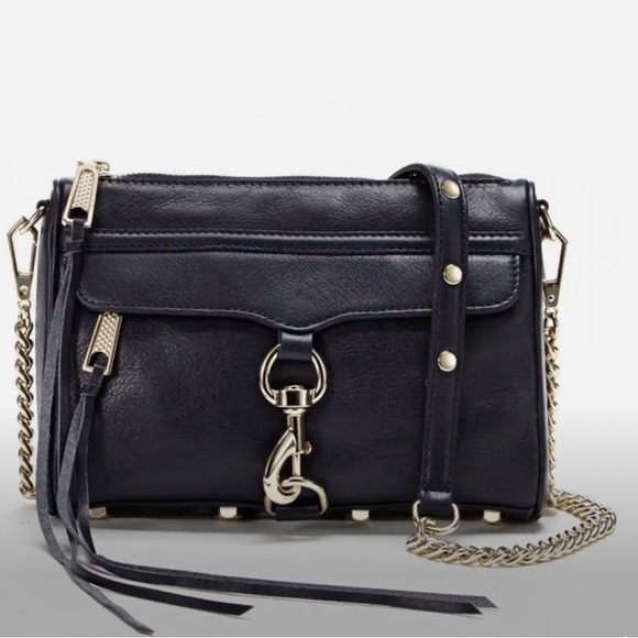 Rebecca Minkoff Mini Mac Clutch in Black with Gold hardware and duster bag - Picture 1 of 7